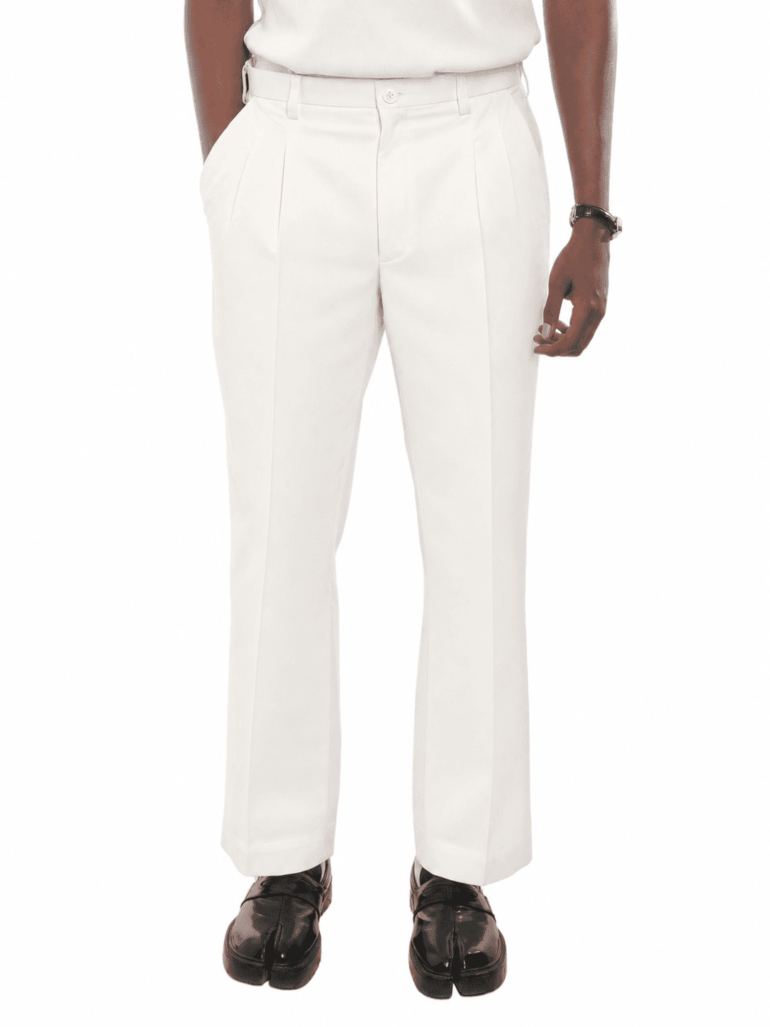 ARNO | Classic Pleated Trousers in Ivory