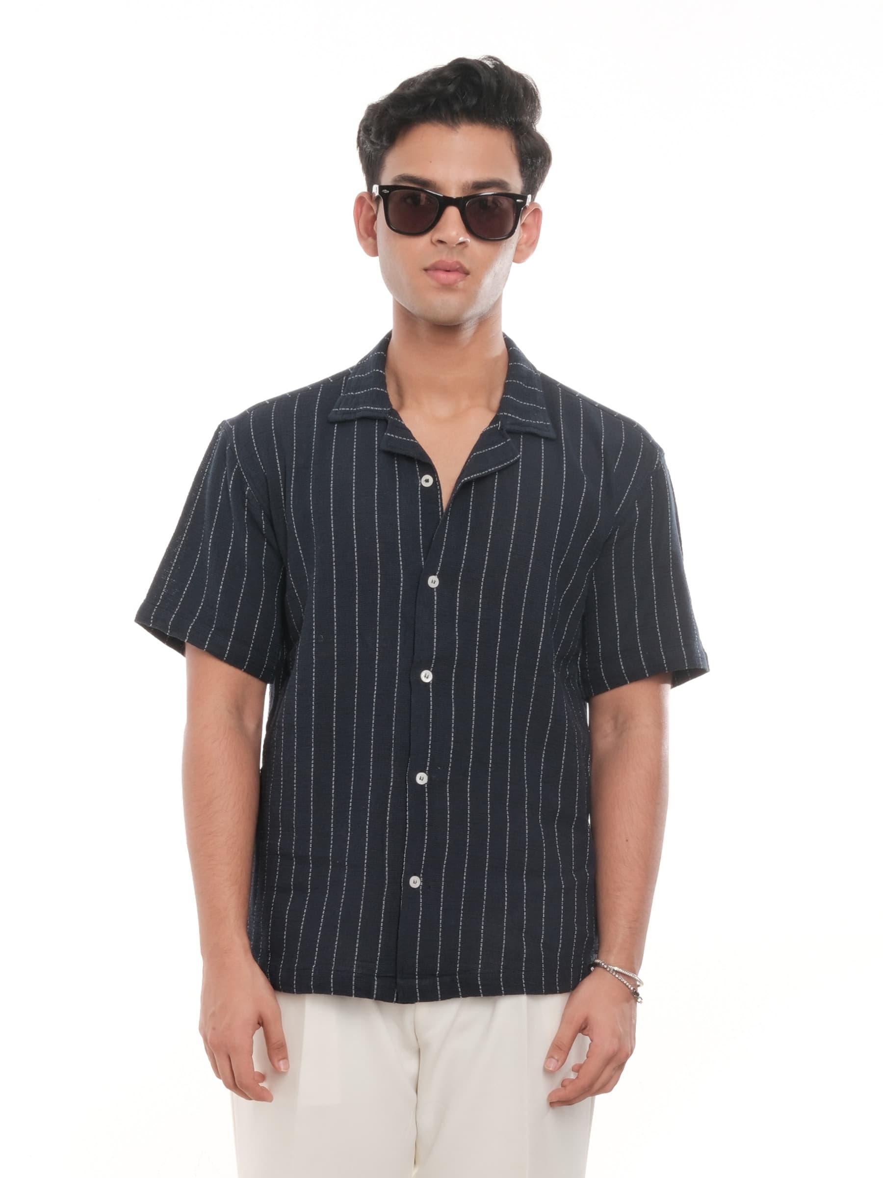 NERO | Cuban Shirt in Midnight Blue