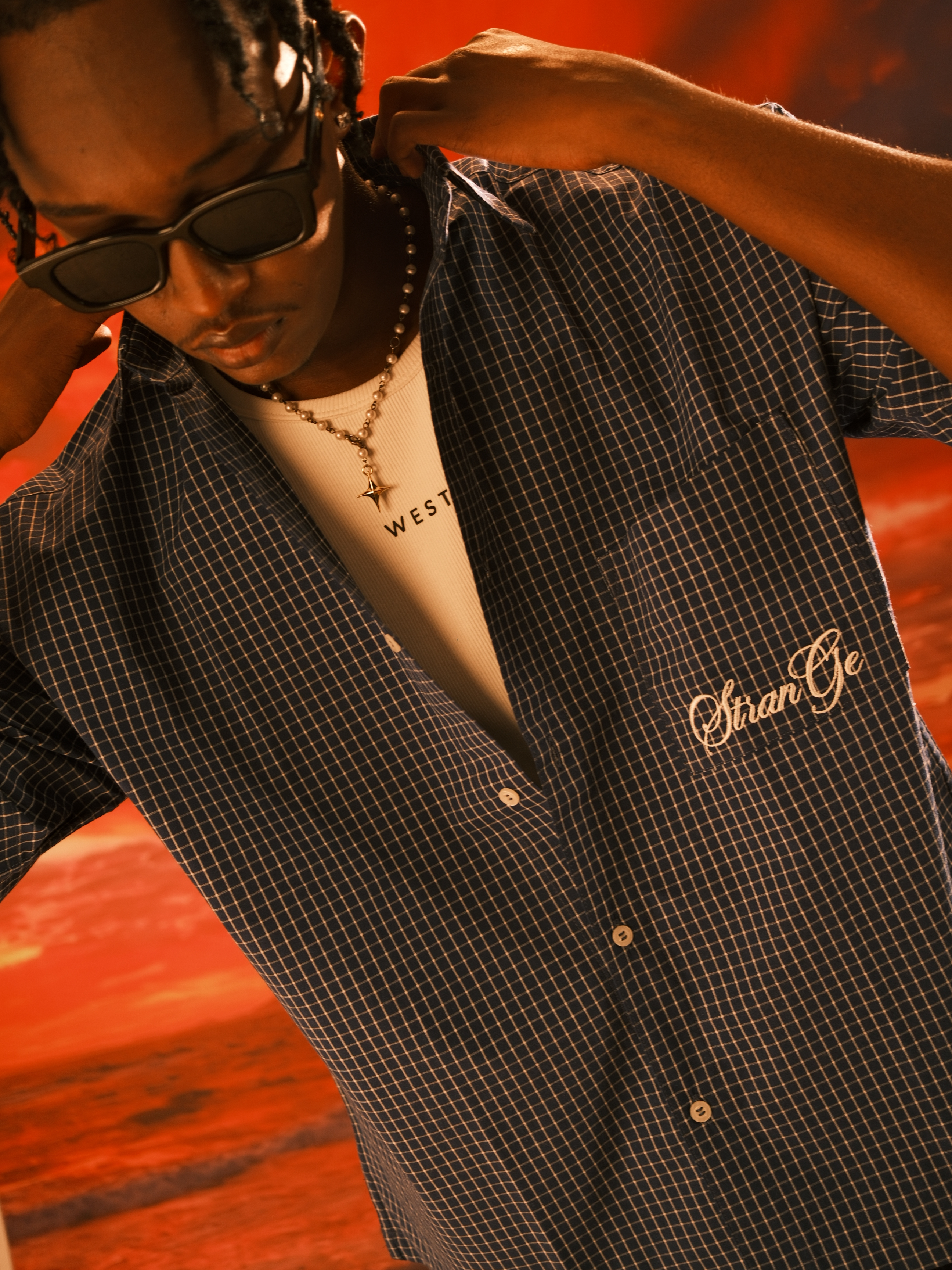 VICO Check Shirt in Navy Check - 3