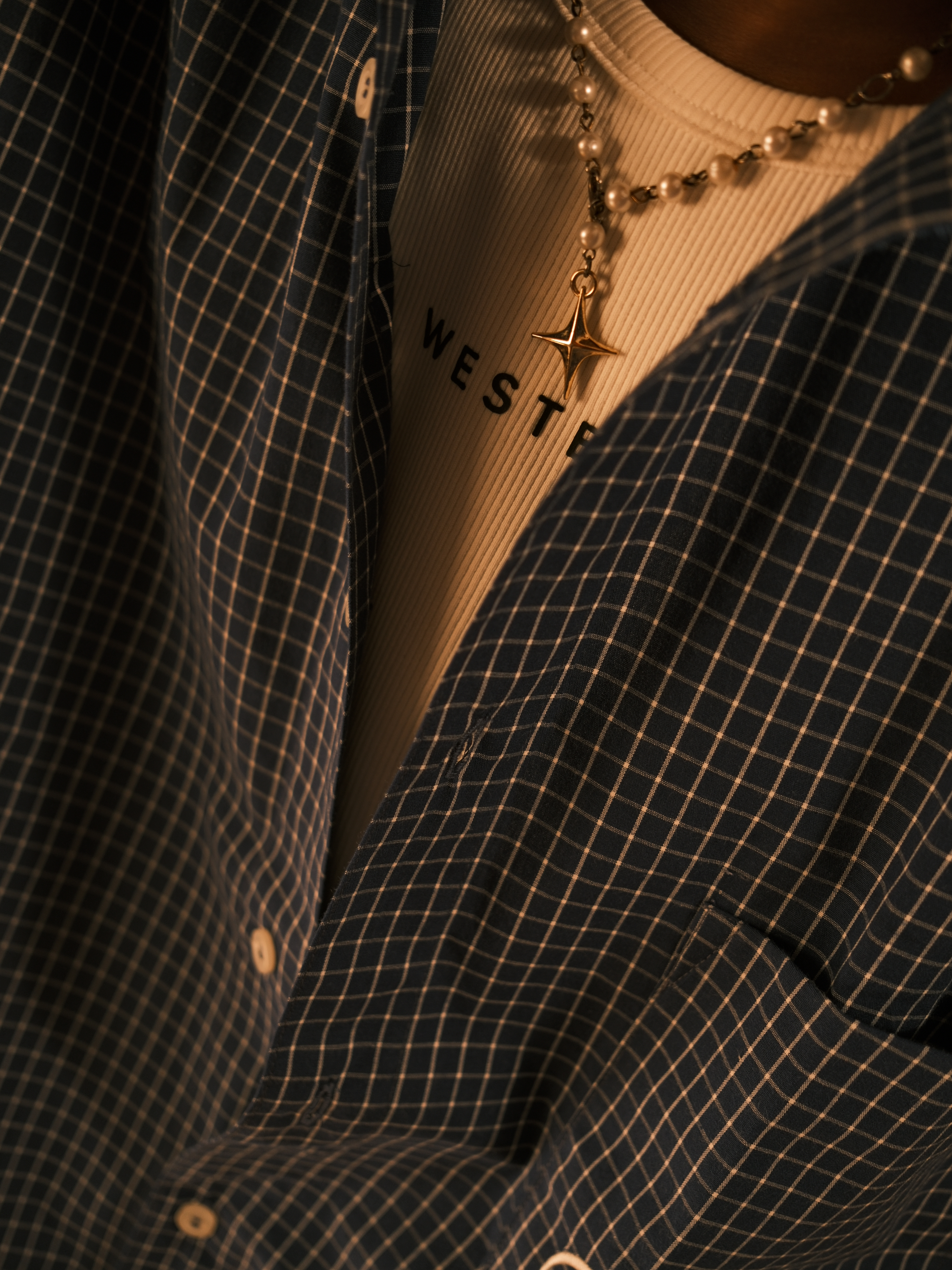 VICO Check Shirt in Navy Check - 5